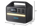 Anker 535 Portable Power Station, 512Wh Solar Generator (Solar Panel Optional) with LiFePO4 Battery Pack, 500W 9-Port Powerhouse, 4 AC Outlets, 60W USB-C PD Output, LED Light for Outdoor Camping, RV Anker