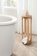 Kate and Laurel Dahl Modern Wooden Decorative Drink Table for Plant Display and Item Storage, 8x8x23, Natural Kate and Laurel