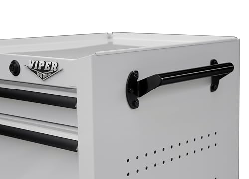 Viper Tool Storage 16-Inch 5-Drawer Rolling Steel Cart, White Viper Tool Storage