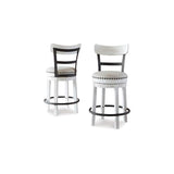 Signature Design by Ashley Valebeck 24.5" Modern Swivel Counter Height Barstool, Whitewash Signature Design by Ashley