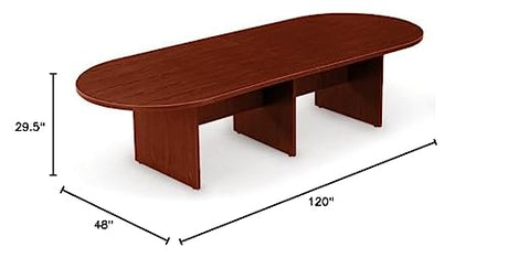 NBF 10L Conference Tables with Eight Seats - Laminate Conference Room Tables - Durable Office Meeting Table - Training Tables for Brainstorming Collaboration Sessions (48"D x 120"W x 29.5"H, Mahogany) nbf signature series