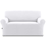 Easy-Going Fleece Stretch Sofa Slipcover Spandex Non-Slip Soft Couch Sofa Cover, Washable Furniture Protector with Anti-Skid Foam and Elastic Bottom for Kids, Pets(Loveseat, Snow White) Easy-Going