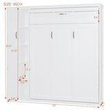 Ball & Cast Murphy Bed Full Size,Wall Chest with Shelves and 4 Drawers,Wood Hideaway Bed Cabinet Platform Bedframe w/LED Lights,can be Folded,Space-Saving,for Small Room,Dorms,White Ball & Cast
