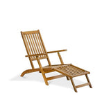 East West Furniture BSLCDNA Salinas Patio Chair Lounge - Outdoor Acacia Wood Sunlounger Chair for Poolside, Deck, Lawn, 59x21x35 Inch, Natural Oil