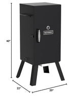 Masterbuilt® 30-inch Electric Vertical BBQ Smoker with Analog Temperature Control, Chrome Smoking Racks and 535 Cooking Square Inches in Black, Model MB20070210 Masterbuilt
