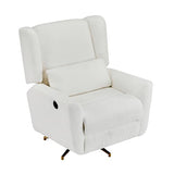 Christopher Knight Home Dolia Boucle Fabric Upholstered 360° Swivel Chair, Push-Back Power Recliner Chair, Iron Recliner Sofa with Rotation, Living Room Lounge Sofa, Adjustable Backrest, Beige+Gold Christopher Knight Home