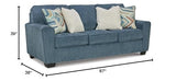 Signature Design by Ashley Cashton Casual 2-in-1 Sofa Sleeper with Folding Gel Memory Foam Mattress, Queen, Blue Signature Design by Ashley
