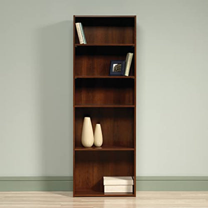 Sauder Beginnings 5-Shelf Bookcase in Brook Cherry Finish - WoodArtSupply