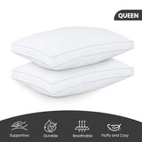 Utopia Bedding Bed Pillows for Sleeping Queen Size (White), Set of 2, Soft & Fluffy Pillow with Down Alternative Filling, Cooling, Hotel Quality, Gusseted Pillow for Back, Stomach or Side Sleepers Utopia Bedding