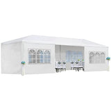 10x30 Party Tent, Outdoor Wedding Tents with 8 Removable Sidewalls, Gazebo Shelter for Parties Patio, Outside Waterproof Canopy Tents, Party Wedding BBQ Events Tent White BouPower