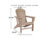 Signature Design by Ashley Sundown Treasure Outdoor Patio HDPE Adirondack Chair, Light Brown Signature Design by Ashley