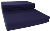 D&D Futon Furniture Navy Solid Twin Size Shikibuton Trifold Foam Beds 6 Thick x 39 W x 75 inches Long, 1.8 lbs high Density Resilient White Foam, Floor Foam Folding Mats. D&D Futon Furniture