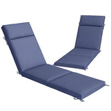 Outsunny Outdoor Chaise Lounge Cushions Set of 2, Chaise Lounge Cushions with 6 Ties, High-Density Foam, 72 x 21.1 x 2.6 Inch Water-Repellent and UV-Resistant for Patio, Poolside, Navy Blue