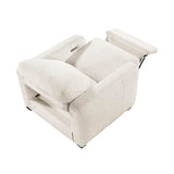 Lexicon Modern Power Recliner Chair with One-Touch Control and Charging Ports, Chenille Home Theater Seating, Wall-Hugger Reclining Chair for Living Room/Bedroom/Office, Easy Assembly, Beige