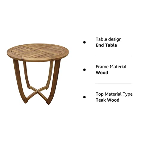 Christopher Knight Home Carina Accent Round Table, Teak Finish Brown Christopher Knight Home