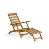 East West Furniture BSLCDNA Salinas Patio Chair Lounge - Outdoor Acacia Wood Sunlounger Chair for Poolside, Deck, Lawn, 59x21x35 Inch, Natural Oil