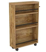 Tribesigns Slim Storage Cart, Rolling Narrow Kitchen Cart on Wheels for Small Place, 4-Tier Slide Out Slim Utility Cart Skinny Laundry Cart with Handle for Kitchen, Bathroom, Laundry (Farmhouse) Tribesigns