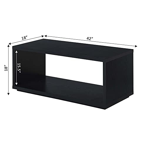 Convenience Concepts Northfield Admiral Coffee Table, Black, 18 in x 42 in x 18 in Convenience Concepts