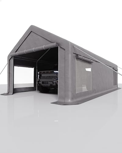 13X25 FT Carport with Roll-Up Windows & Doors, Heavy Duty All-Weather Portable Garage Shelter for RV, Truck, Boat & Vehicle Storage EliteEdge