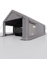 13X25 FT Carport with Roll-Up Windows & Doors, Heavy Duty All-Weather Portable Garage Shelter for RV, Truck, Boat & Vehicle Storage EliteEdge