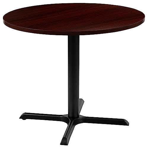 Flash Furniture Chapman 36" Round Multi-Purpose Conference Table in Mahogany - WoodArtSupply