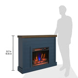 duraflame® Shiplap Wall Mantel Electric Fireplace, Fontana Blue Duraflame