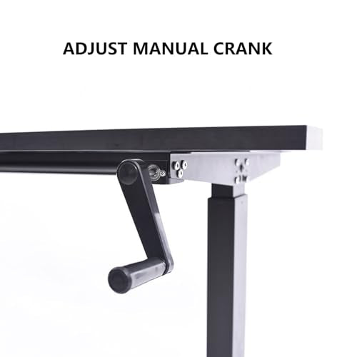 Erxewim Standing Desk Adjustable Height Manual Crank, Adjustable Sit to Stand Up Desk Workstation, for Home Office with Cable Hole and Adjust Foot (Beige 120x60cm) Erxewim