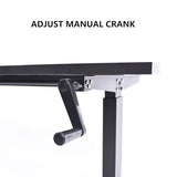 Erxewim Standing Desk Adjustable Height Manual Crank, Adjustable Sit to Stand Up Desk Workstation, for Home Office with Cable Hole and Adjust Foot (Beige 120x60cm) Erxewim