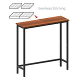 HollyHOME Narrow Console Table, 29.5" Slim Entryway Table, Sofa Stand, Hallway Shelf for Hallway, Bedroom, Living Room, Foyer, Canyon Walnut HollyHOME