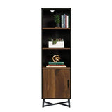 Sauder Canton Lane Industrial 3-Shelf Bookcase with Door/Book Shelf, Brew Oak Finish Sauder