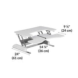 Vari Varidesk Pro Plus 36 Standing Desk Converter – 11 Height Settings + Spring Lift, 2 Tier Design, Keyboard Tray, Fits Desktops 36” Wide x 26.5" Deep – Delivers Fully Assembled (White) Vari