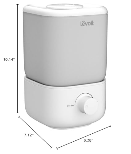 LEVOIT Top Fill Humidifiers for Bedroom, 2.5L Tank for Large Room, Easy to Fill & Clean, 28dB Quiet Cool Mist Air Humidifier for Home Baby Nursery & Plants, Auto Shut-off and BPA-Free for Safety, 25H LEVOIT