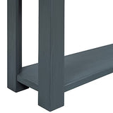Knocbel Console Table with 4 Storage Drawers Bottom Shelf, Rustic Distressed Sofa Table for Entryway Hallway, Assembly Required, 63" W x 14" D x 30" H, Navy Knocbel