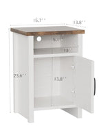 YESHOMY Farmhouse Modern Nightstand with Shelf and Barn Door, Set of 2 for Bedroom, White YESHOMY