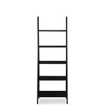 Linon Archdale Black 72" Open Back Ladder Bookshelf with 5 Adjustable Shelves Linon