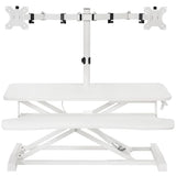 VIVO Height Adjustable 32 inch Standing Desk Converter with Dual 13 to 30 inch Monitor Stand, Sit Stand Monitor Mount and Desk Riser, White, DESK-V000K-M2W VIVO