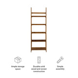 Melissa Mid-Century Bookcase, Walnut by Linon Large Linon