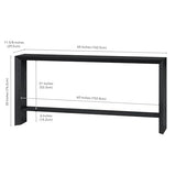 Henn&Hart 64" Wooden Rectangular Console Table Entryway Table, Sofa Table with Wooden Storage Shelf for Entryway, Living Room, Couch, Hallway, or Office, Natural Black Henn&Hart