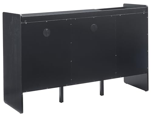 Crosley Furniture Arden Mid Century Record Storage Console Turntable Stand, Vinyl Storage Up to 315 Records, Black Crosley Furniture
