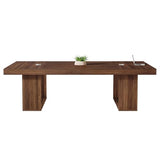 Tribesigns 8FT Conference Table for 10 People, 94.5" W Large Meeting Table with 2 Cable Grommet, Business Style Seminar Boardroom Podcast Tables for Conference Room, Brown Tribesigns