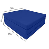 D&D Futon Furniture Trifold Foam Beds, Floor Tri-Fold Bed, Foldable Shikibuton Mattress Cushion Topper Mat for Space Saving Sleepover 3x27x75 in, Royal Blue D&D Futon Furniture