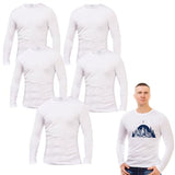 ORJ 5 pcs Sublimation Blank T-Shirts Round Collar Long Sleeve Adult White Polyester t Shirts(Small Long Sleeves) ORJ
