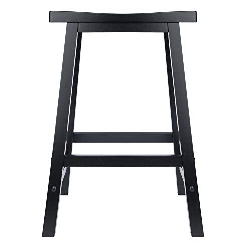 Winsome Satori Saddle Seat Counter Stool, for Kitchen, 24", Black Winsome