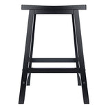 Winsome Satori Saddle Seat Counter Stool, for Kitchen, 24", Black Winsome