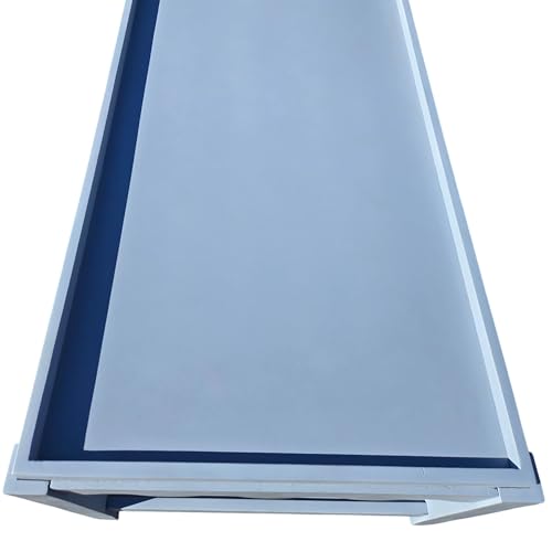 Carolina Chair & Table Scallop Coffee Table, Rectangular Mango Wood Side Table, Decorative Edge and Lower Shelf (Light Blue) Carolina Chair & Table
