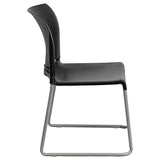 Flash Furniture Hercules Series Contoured Stacking Chairs for Waiting Rooms and Offices, Ergonomic Lobby Chairs with Curved Back, Set of 5, Black Flash Furniture