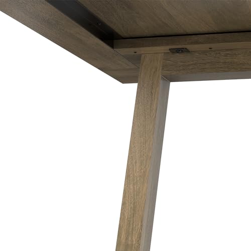 SIMPLIHOME Whitley Dining, Solid Mango Wood Farmhouse-Style Rectangular Kitchen Table in Grey Wash for 4 to 8 People, 72 inches SIMPLIHOME
