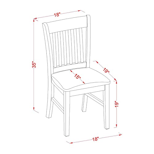 East West Furniture NFC-MAH-C Norfolk Dinette Chairs - Linen Fabric Upholstered Wooden Chairs, Set of 2, Mahogany - WoodArtSupply