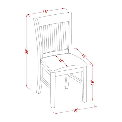 East West Furniture NFC-MAH-C Norfolk Dinette Chairs - Linen Fabric Upholstered Wooden Chairs, Set of 2, Mahogany - WoodArtSupply