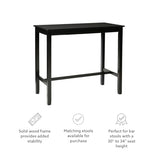 Linon 42 inch Bar Height Pub Claridge Table, Black Linon